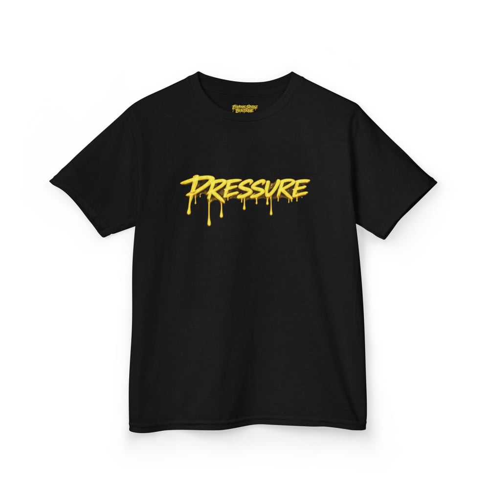 Image of Unisex Kids Tee — "Pressure Makes Diamonds" Gold Drip Graphic