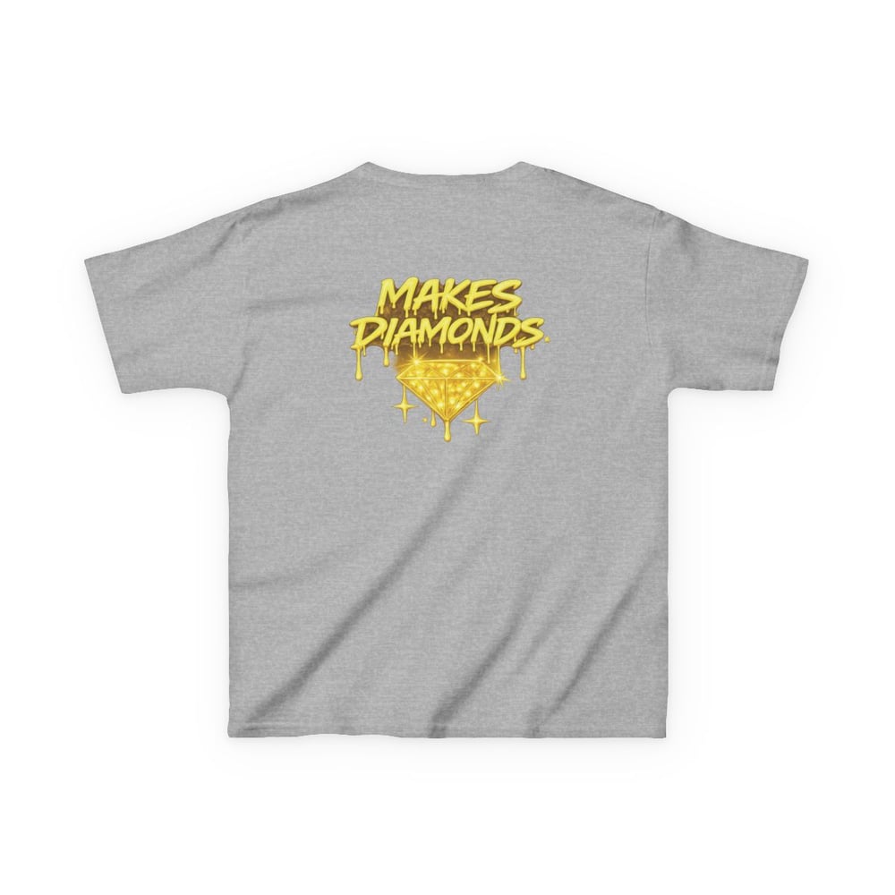 Image of Unisex Kids Tee — "Pressure Makes Diamonds" Gold Drip Graphic