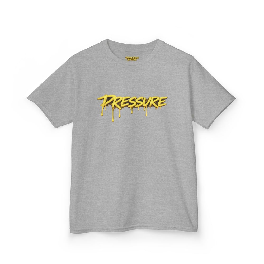 Image of Unisex Kids Tee — "Pressure Makes Diamonds" Gold Drip Graphic