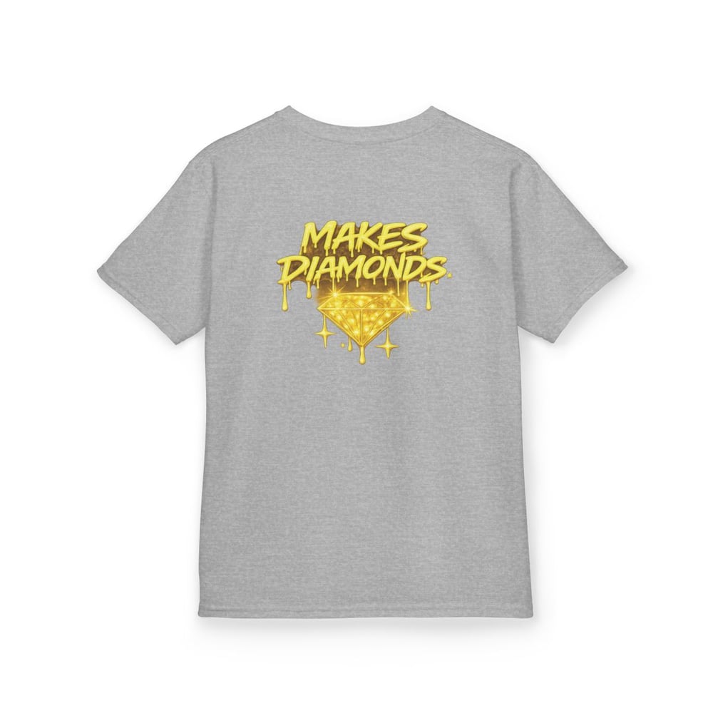 Image of Unisex Kids Tee — "Pressure Makes Diamonds" Gold Drip Graphic