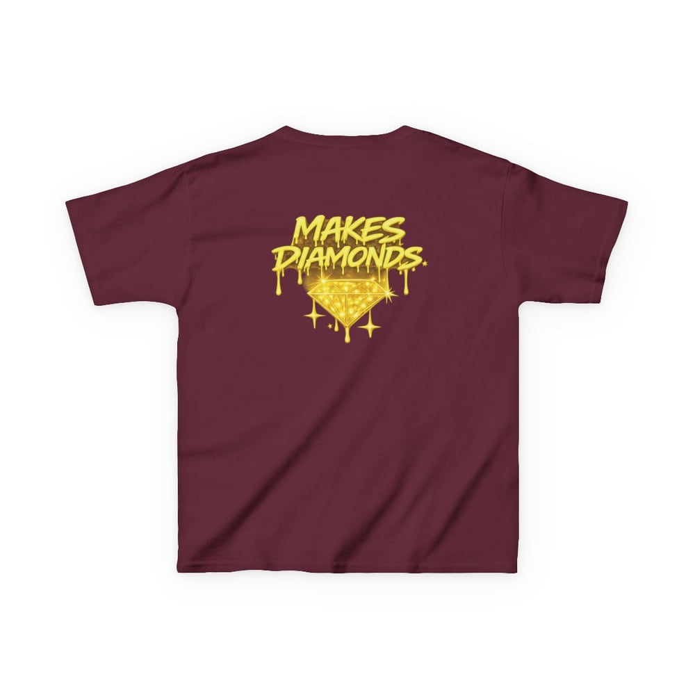 Image of Unisex Kids Tee — "Pressure Makes Diamonds" Gold Drip Graphic