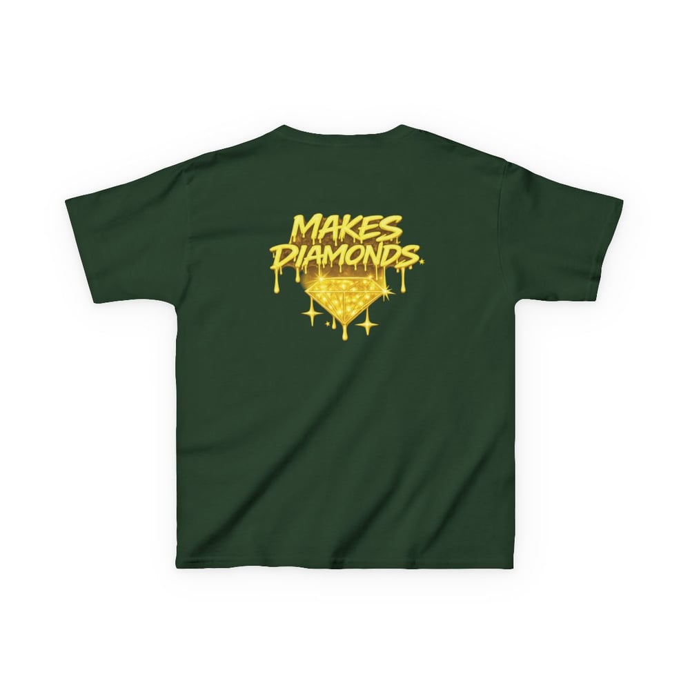 Image of Unisex Kids Tee — "Pressure Makes Diamonds" Gold Drip Graphic