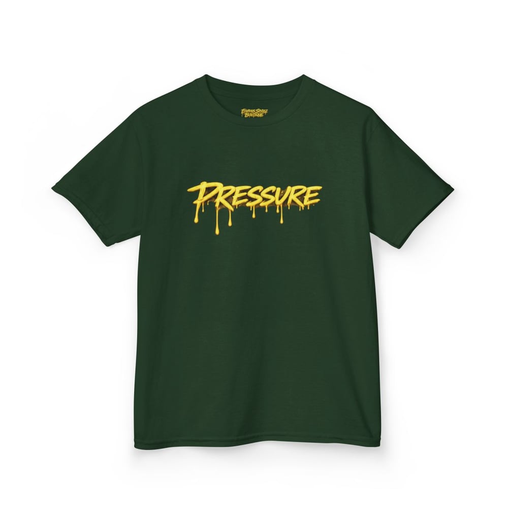 Image of Unisex Kids Tee — "Pressure Makes Diamonds" Gold Drip Graphic