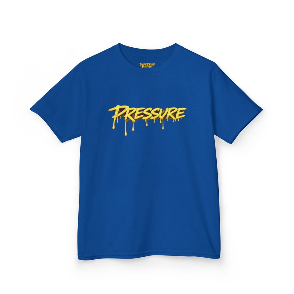 Image of Unisex Kids Tee — "Pressure Makes Diamonds" Gold Drip Graphic