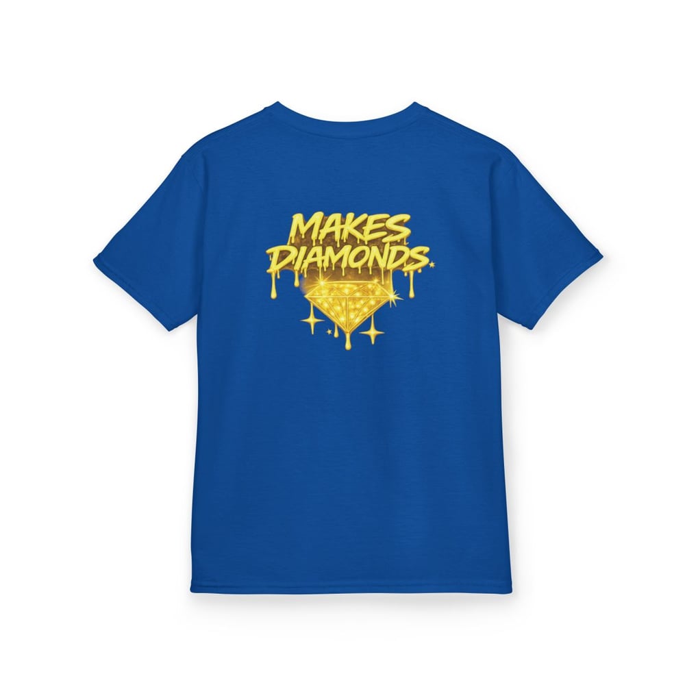 Image of Unisex Kids Tee — "Pressure Makes Diamonds" Gold Drip Graphic