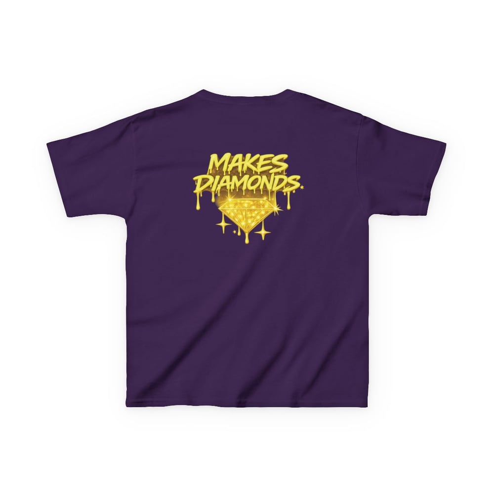 Image of Unisex Kids Tee — "Pressure Makes Diamonds" Gold Drip Graphic