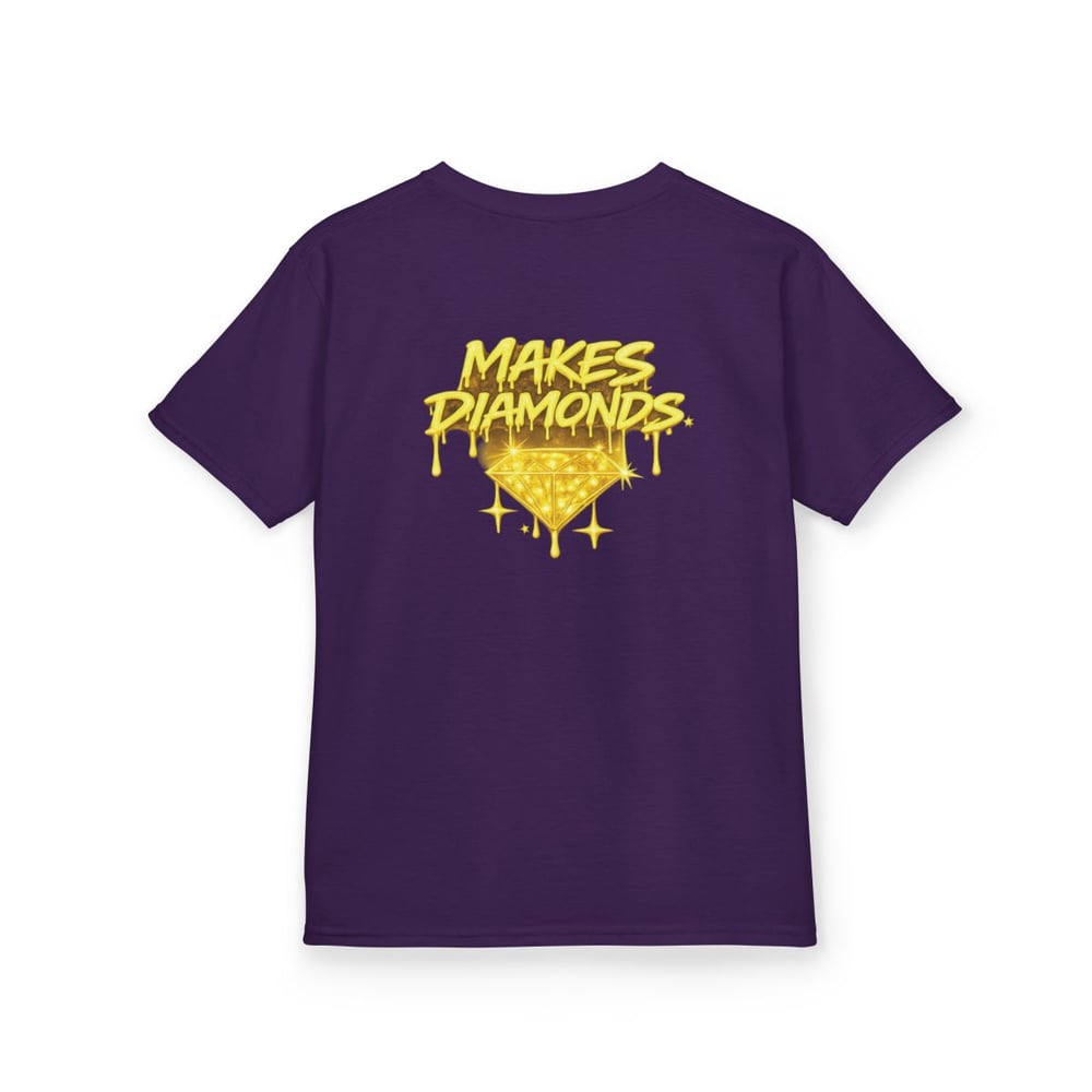Image of Unisex Kids Tee — "Pressure Makes Diamonds" Gold Drip Graphic