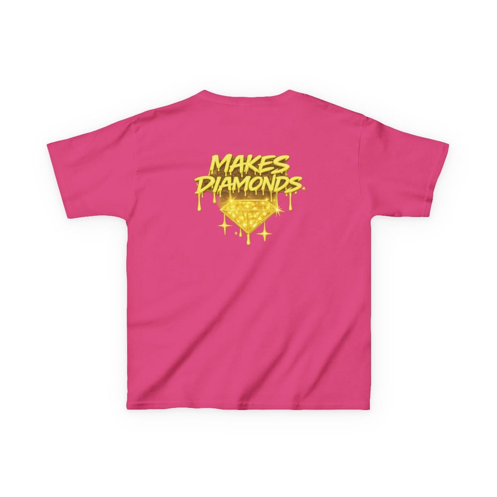 Image of Unisex Kids Tee — "Pressure Makes Diamonds" Gold Drip Graphic