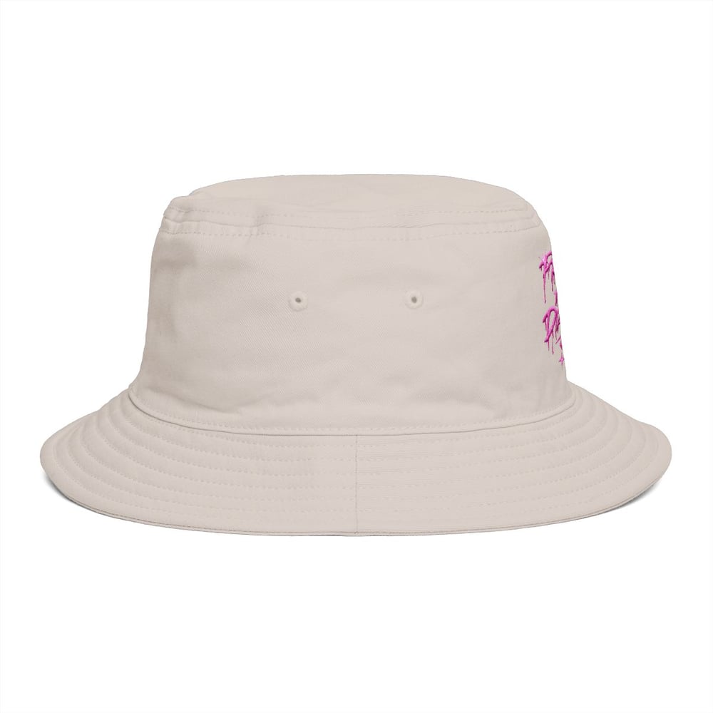 Image of Bucket Hat — "Pressure Makes Diamonds" Pink Script Graphic