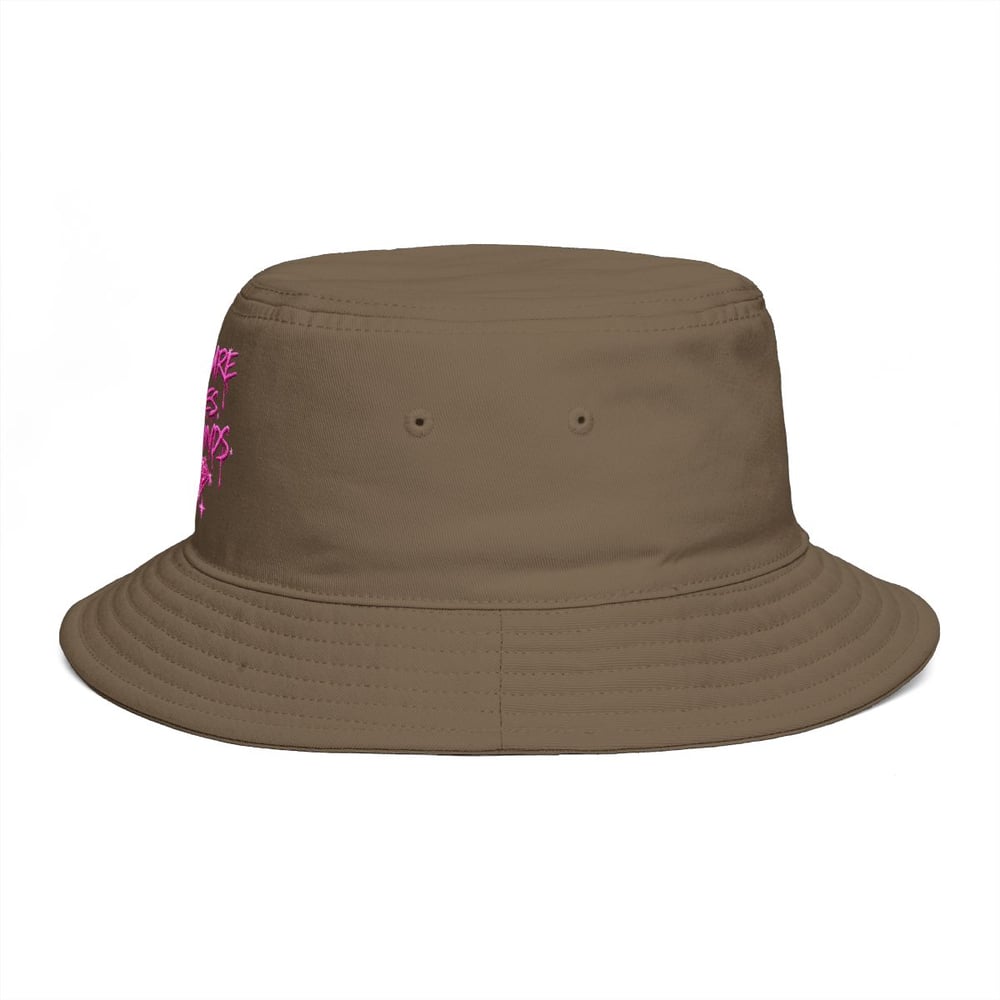 Image of Bucket Hat — "Pressure Makes Diamonds" Pink Script Graphic