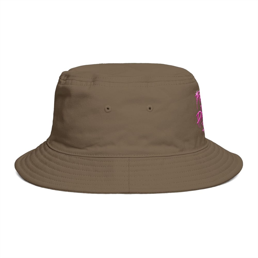 Image of Bucket Hat — "Pressure Makes Diamonds" Pink Script Graphic