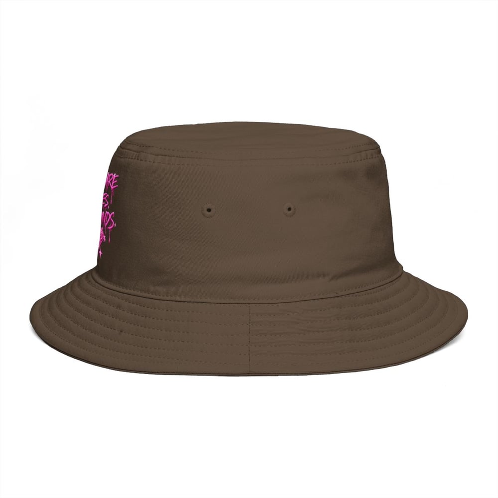 Image of Bucket Hat — "Pressure Makes Diamonds" Pink Script Graphic