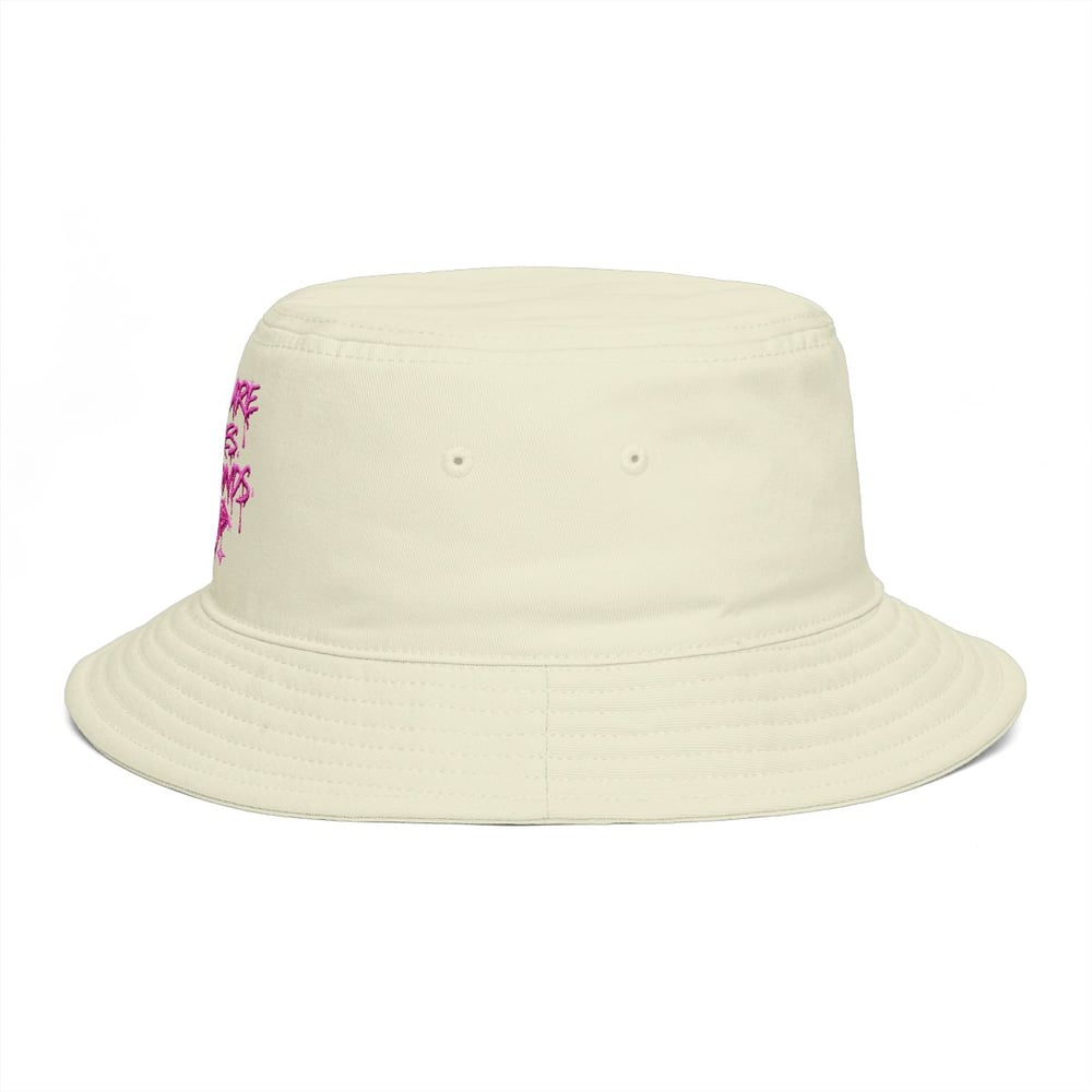 Image of Bucket Hat — "Pressure Makes Diamonds" Pink Script Graphic