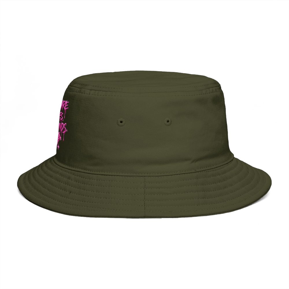 Image of Bucket Hat — "Pressure Makes Diamonds" Pink Script Graphic