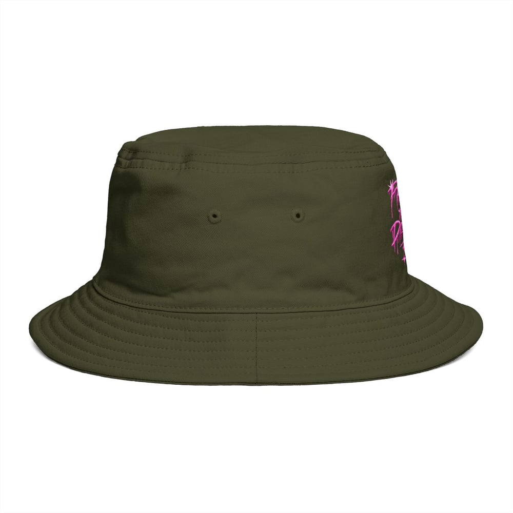Image of Bucket Hat — "Pressure Makes Diamonds" Pink Script Graphic