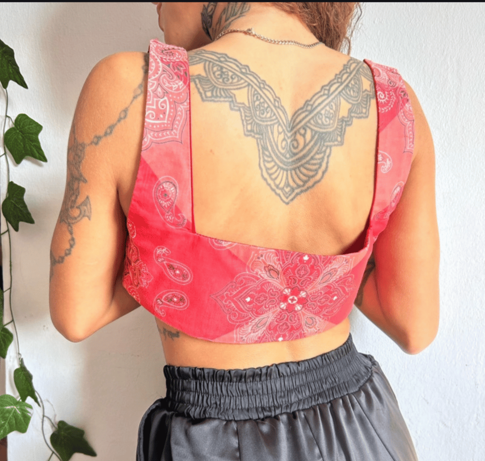 Image of the red bandana halter top