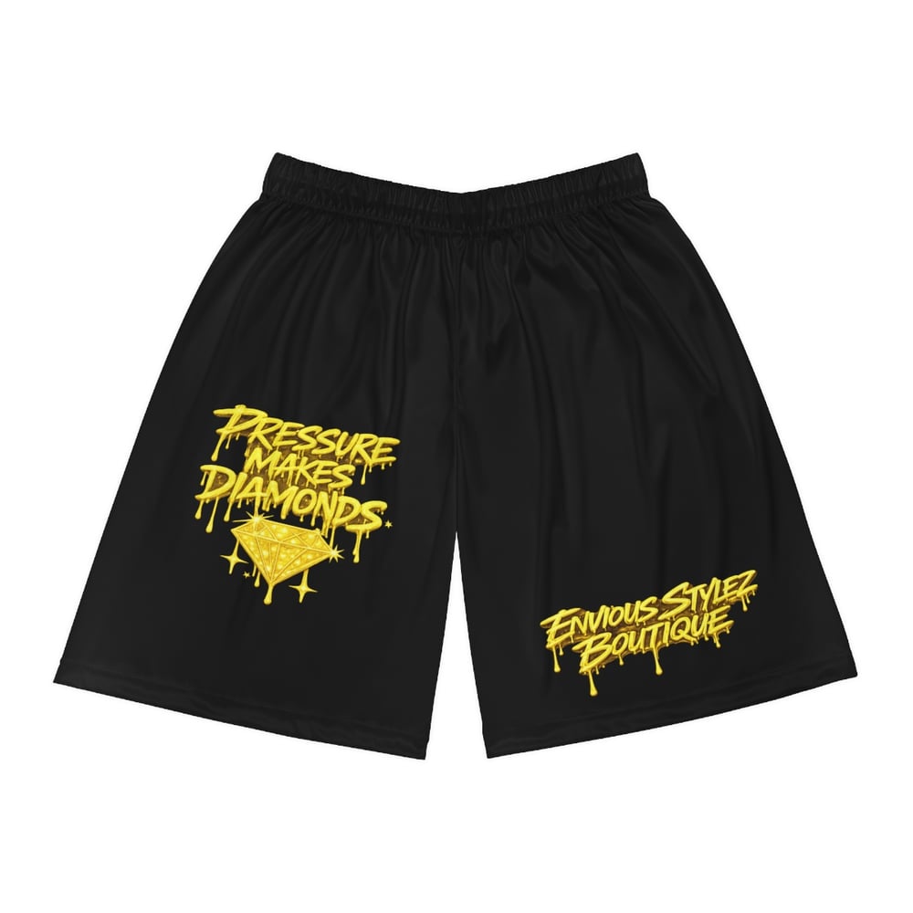 Image of Basketball Shorts — "Pressure Makes Diamonds" Graphic Sports Shorts