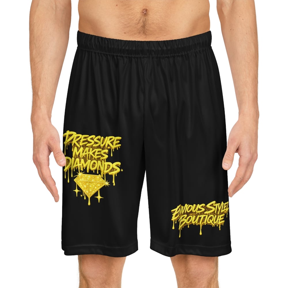 Image of Basketball Shorts — "Pressure Makes Diamonds" Graphic Sports Shorts