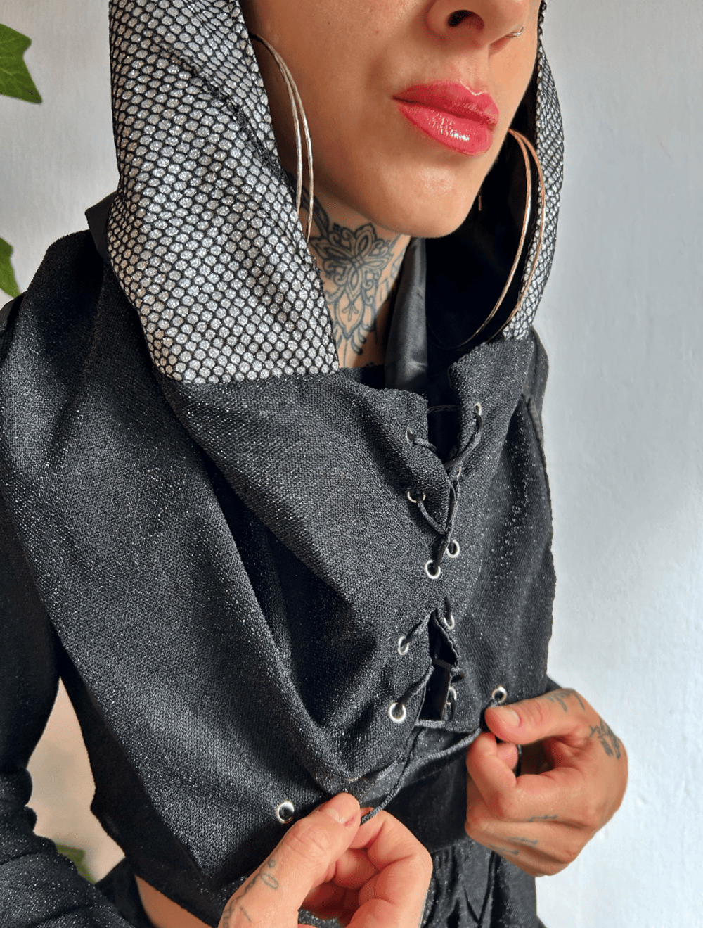 Image of shiny black balaclava