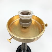 Image 8 of Ancienne grande lampe torche Art Deco globe flamme et pied Napoléon III - Lampe torchère