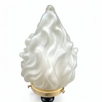 Image 6 of Ancienne grande lampe torche Art Deco globe flamme et pied Napoléon III - Lampe torchère