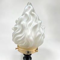 Image 5 of Ancienne grande lampe torche Art Deco globe flamme et pied Napoléon III - Lampe torchère