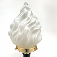 Image 7 of Ancienne grande lampe torche Art Deco globe flamme et pied Napoléon III - Lampe torchère