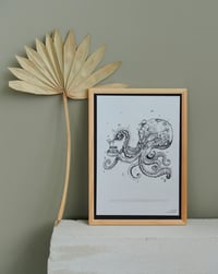 Image 1 of Space Poulpe - Sérigraphie sur Papier - A4 21x29,7cm by Nazu Oyasumi