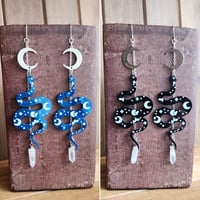 Image 4 of Tattooed Celestial Snakes Earrings (Large)