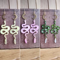 Image 3 of Tattooed Celestial Snakes Earrings (Large)