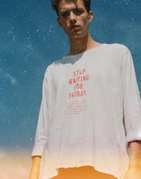 Image 1 of Copy of HELLO ϟ HANDPAINTED UNISEX LONGSLEEVE  ϟ ONESIZED ϟ COTTON SHIRT