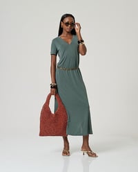 Image 1 of VESTIDO LARGO VERDE SURKANA 