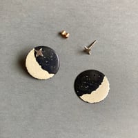 Image 2 of Large Moon & Star Stud Earrings