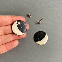 Image 4 of Large Moon & Star Stud Earrings