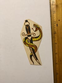 Image 1 of 1960’s Spaulding & Roger’s hand colored pork chop flash snake dagger