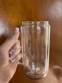 16oz Glass Handle Snow Globe Tumbler