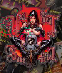 Image 1 of Yeet the Meat! Save the Metal! Brushed metal style sticker