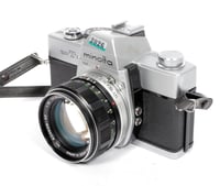 Image 3 of Minolta SRT-101 35mm SLR Film Camera + MC Rokkor PF 58mm F1.4 lens + case #2026