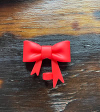 Red Bow Straw Topper 