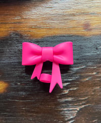 Hot Pink Bow Straw Topper
