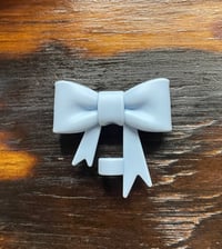 Light Blue Bow Straw Topper
