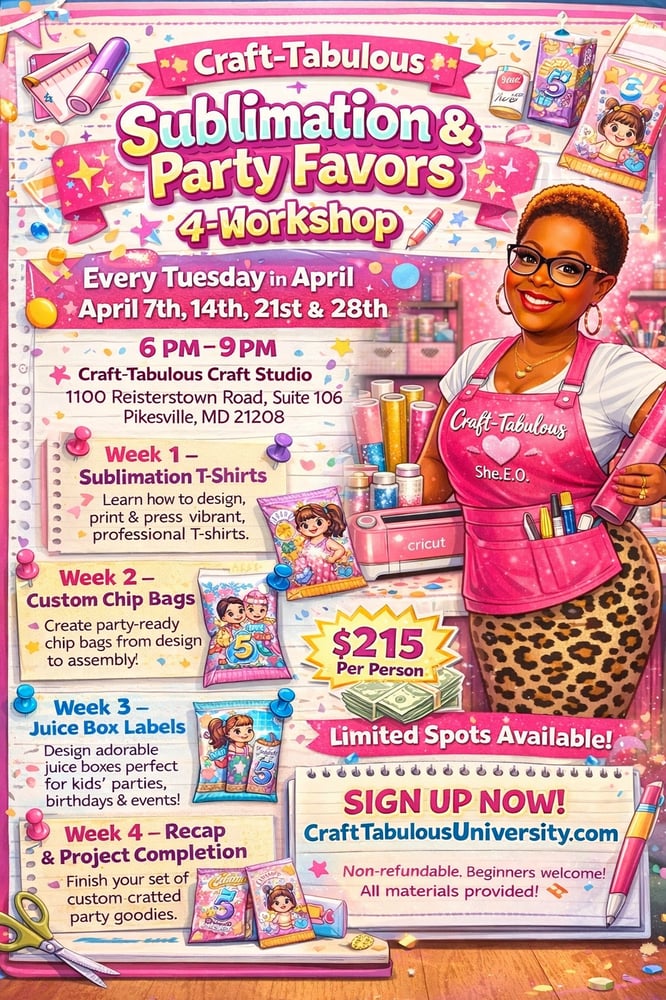 Image of Sublimation and Party Favor Workshop 