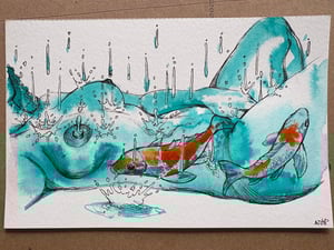 Image of Koi Figure - Original 5.5” x 8.5”