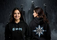 Image 1 of Drayga Star Compass Hooded Pullover-Black Hoodie.