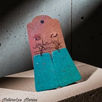 Image 1 of Turquoise Stone Temple Pyramid Drop Earrings