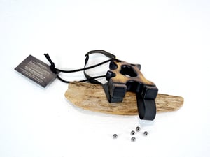 Image of Ash wood Slingshot, Hooligan Frame, Tie on band, Shou Sugi Ban Sling Shot, Outdoorsmen gift