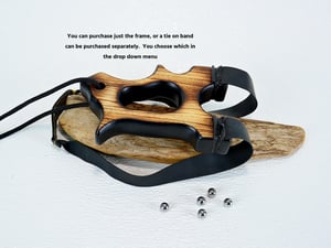Image of Ash wood Slingshot, Hooligan Frame, Tie on band, Shou Sugi Ban Sling Shot, Outdoorsmen gift