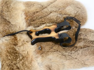 Image of Ash wood Slingshot, Hooligan Frame, Tie on band, Shou Sugi Ban Sling Shot, Outdoorsmen gift