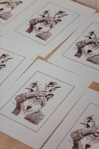 Image 1 of Loup Masqué - SÉRIGRAPHIE SUR PAPIER - A3 42X29,7CM BY Bokito 