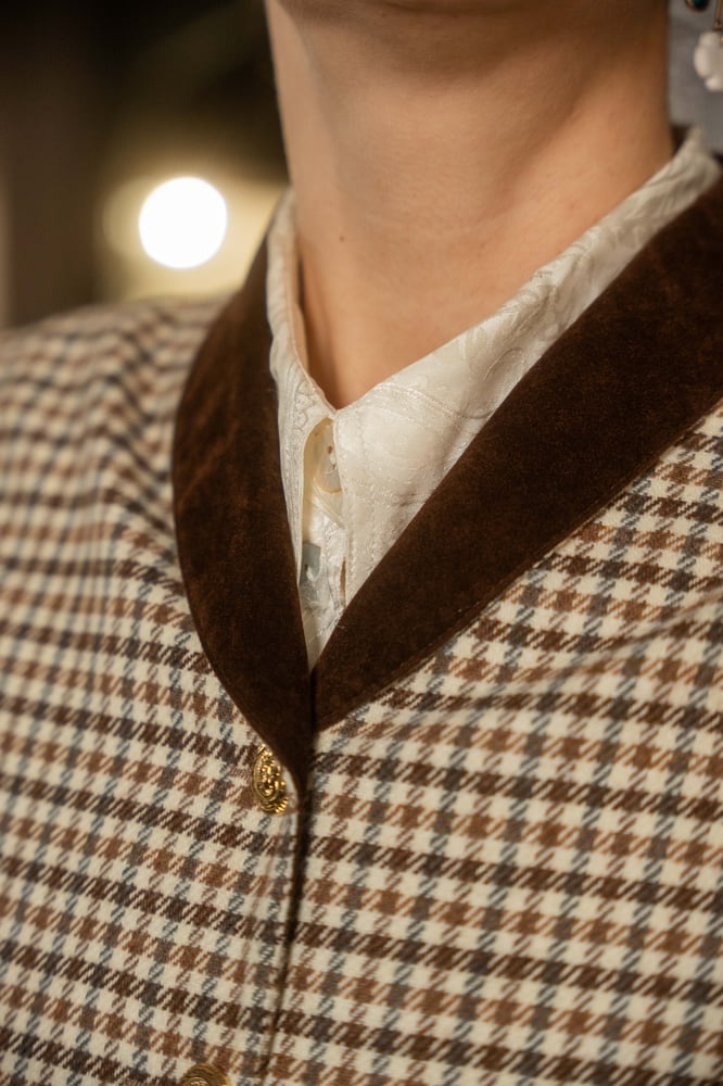 Image of Gilet Pied De poule + velluto